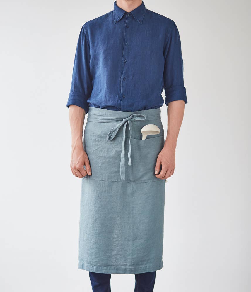 Bistro Apron • Linen • Blue Fog