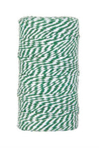 Bakers Twine i bomuld • Grøn & hvid • 100 meter