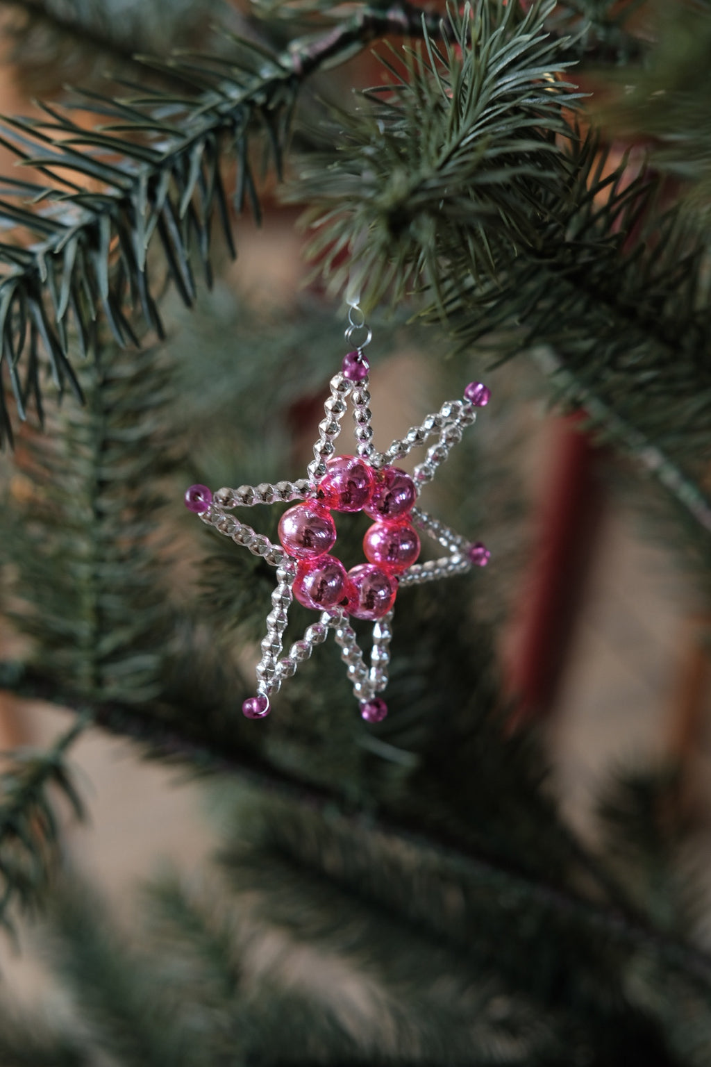 Julepynt • Perler • Stjerne • Lyserød