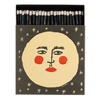 Archivist Gallery Tændstikker with a moon design, showcasing colorful matchsticks in a decorative box.