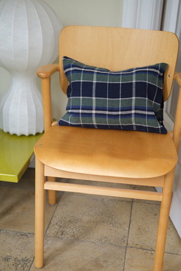Pillowcase • Linen • Small • Ecossais Navy Green • Navy and green plaid