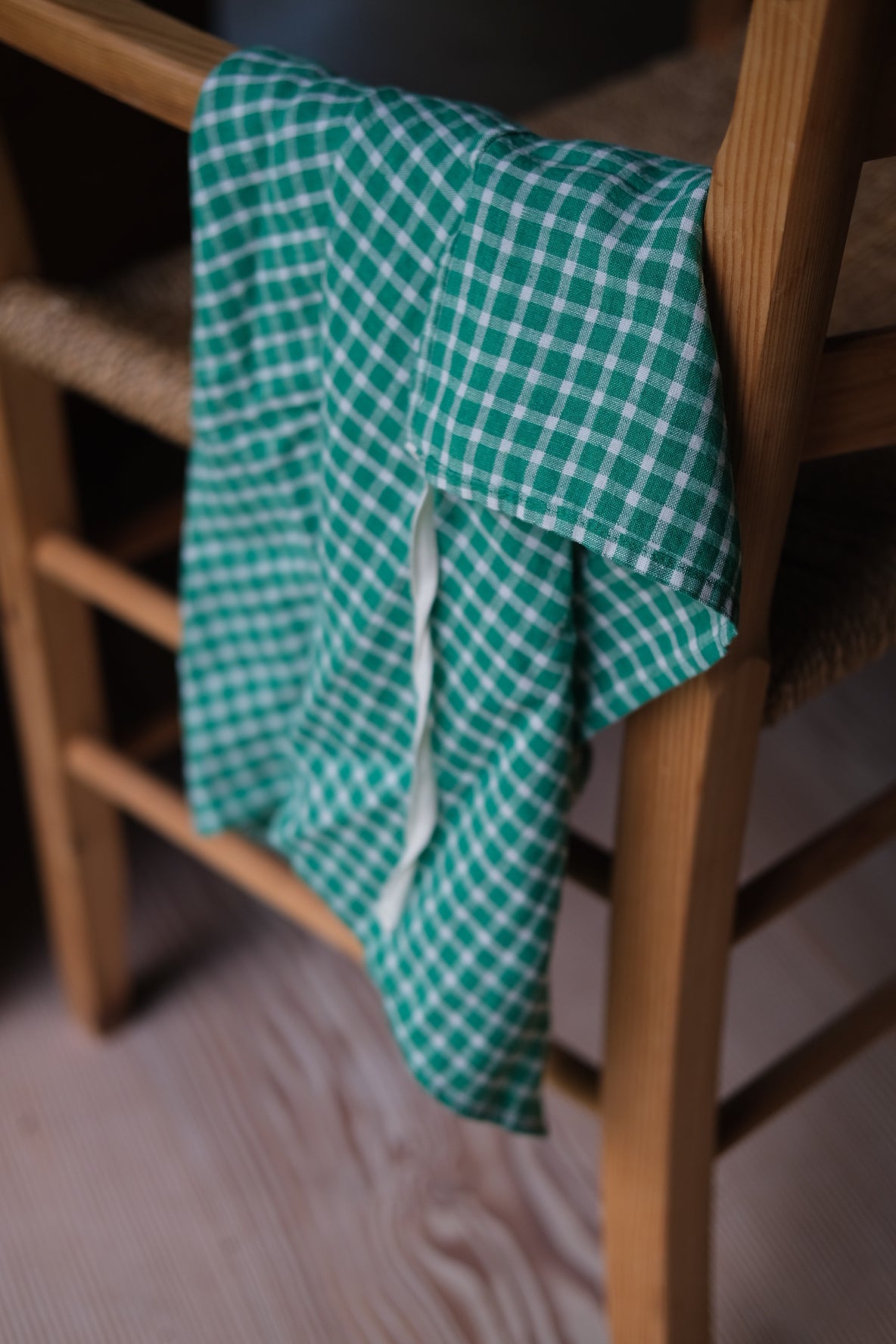 Tea Towel • Linen • Mini Apron • Carreaux Emeraude • Green Check