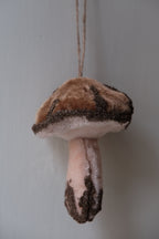 Juledekoration • Fløjl svamp med glitter • 10cm