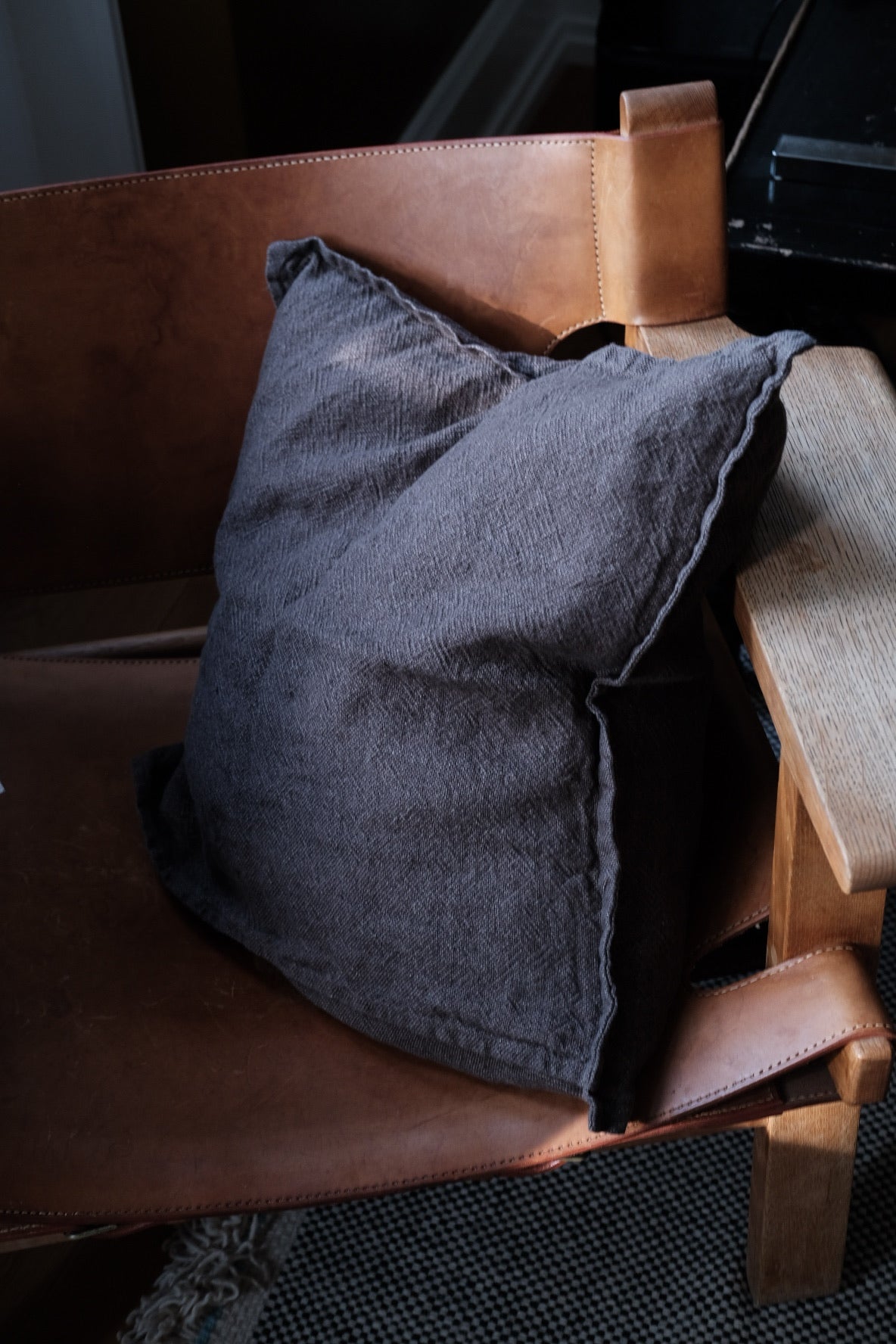 Flax pillow • 50x50 • Bleu Atlantique