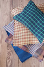Pudevår • Hør • 50x50 cm • Tartan Sienne Vert • DORA