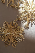 Julepynt • Dekoration • Strå • Guld • 15 cm