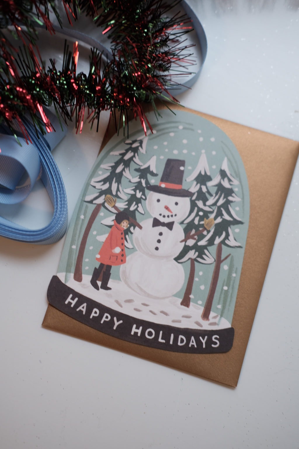 Julekort • Happy Holidays • Snemand