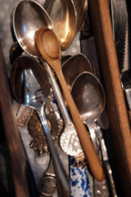 A teakwood marmalade spoon from A World of Craft, featuring a redskab-style design with a smooth, polished finish.