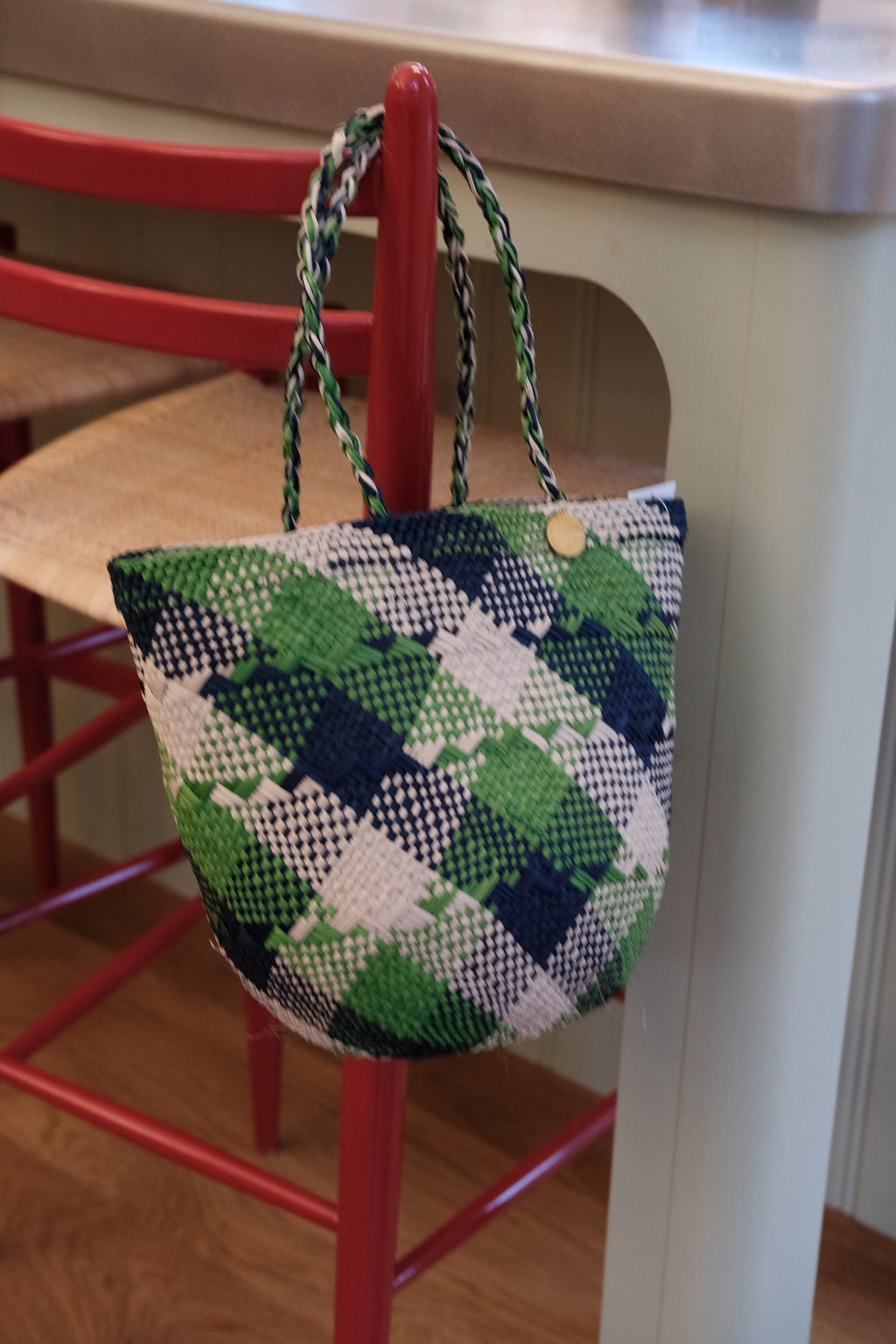 Taske • Palmeblade • Grøn & Blå • Lille