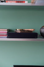 Dark purple ELVO DORA A4 storage box, rectangular with a lid, designed for organizing documents and office supplies.