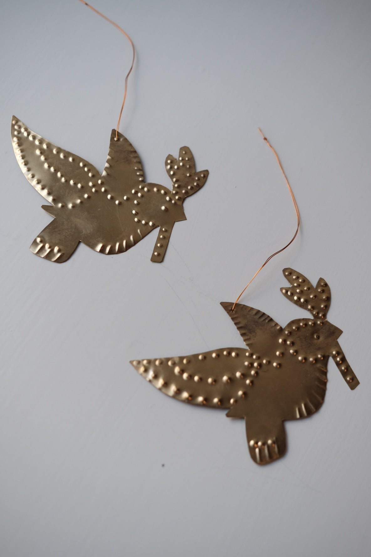 Julepynt • Messing • Fugle • 2 stk
