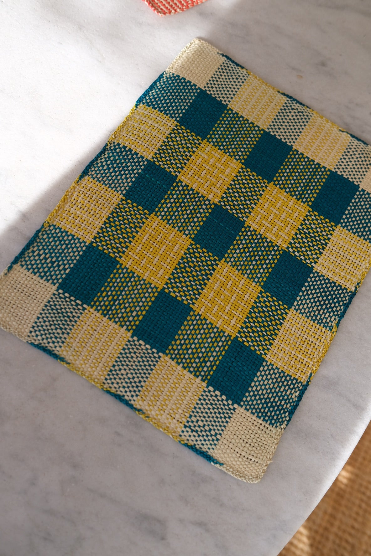 Dækkeserviet • Palmeblade • Iraca • Gul & Blå Tern • DORA