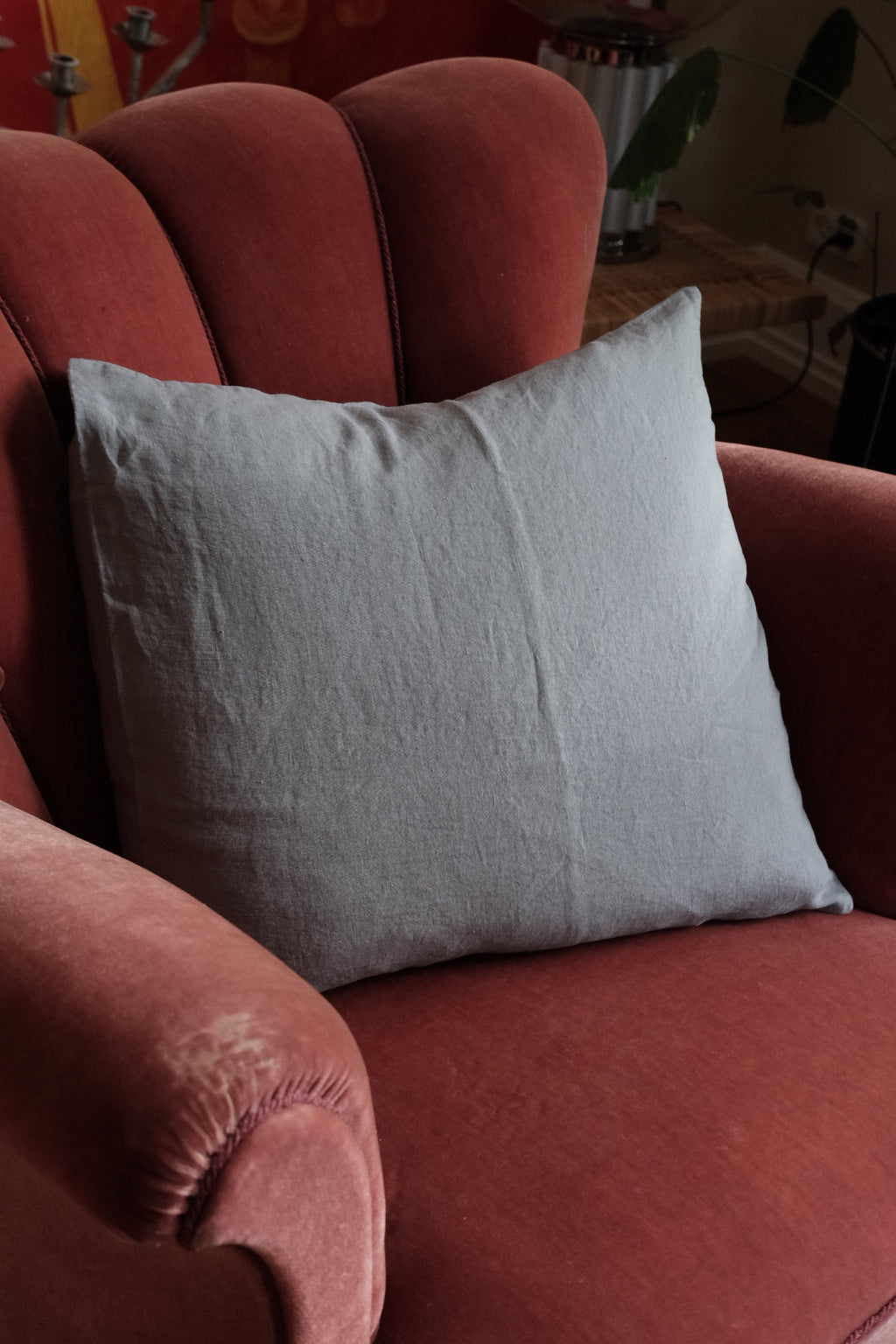 Pudevår • Hør • 50x50 cm • Gris Bleu