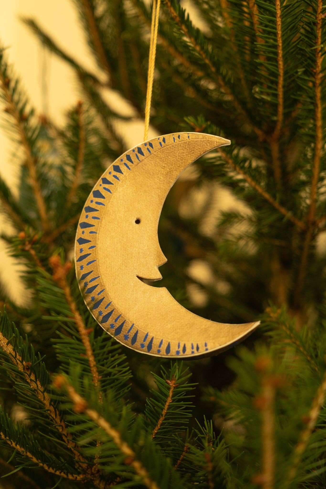 Julepynt • Dekoration • Guld Måne
