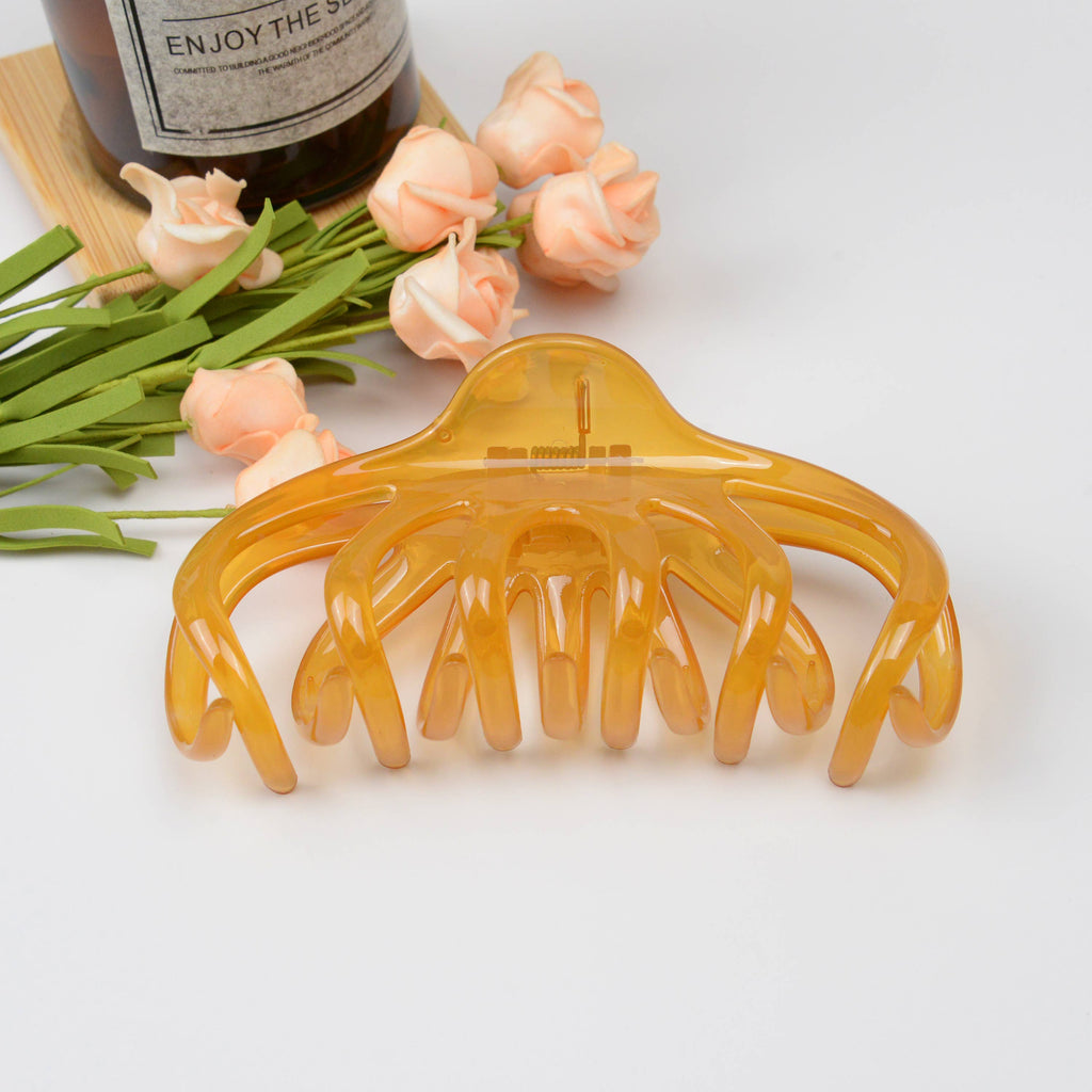 Large Lazy Transparent French Hair Claw Clip: 3 • DORA