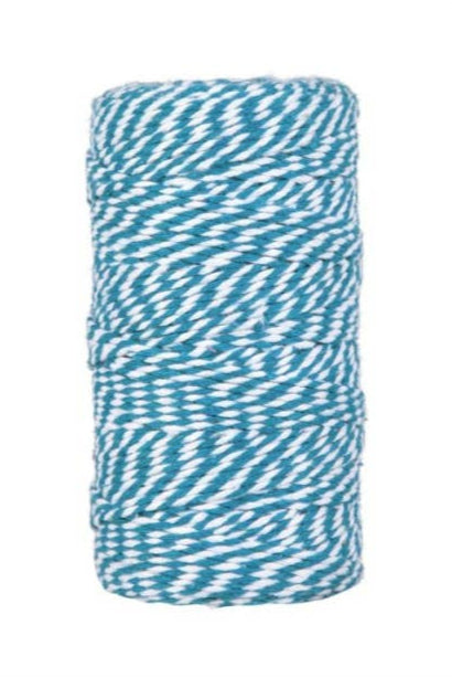 Bakers Twine i bomuld • Blå & hvid • 100 meter