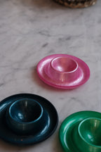 Pink egg cup from Heim Söhne, elegant ceramic Æggebæger with smooth finish for serving boiled eggs.