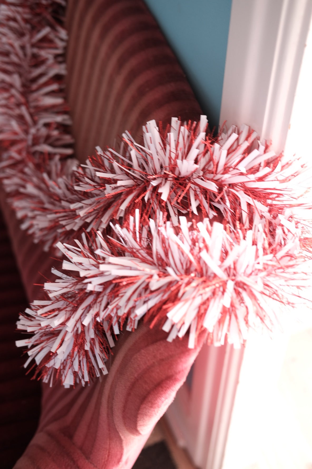 Guirlande • Lametta • 2 meter • Rød & Hvid