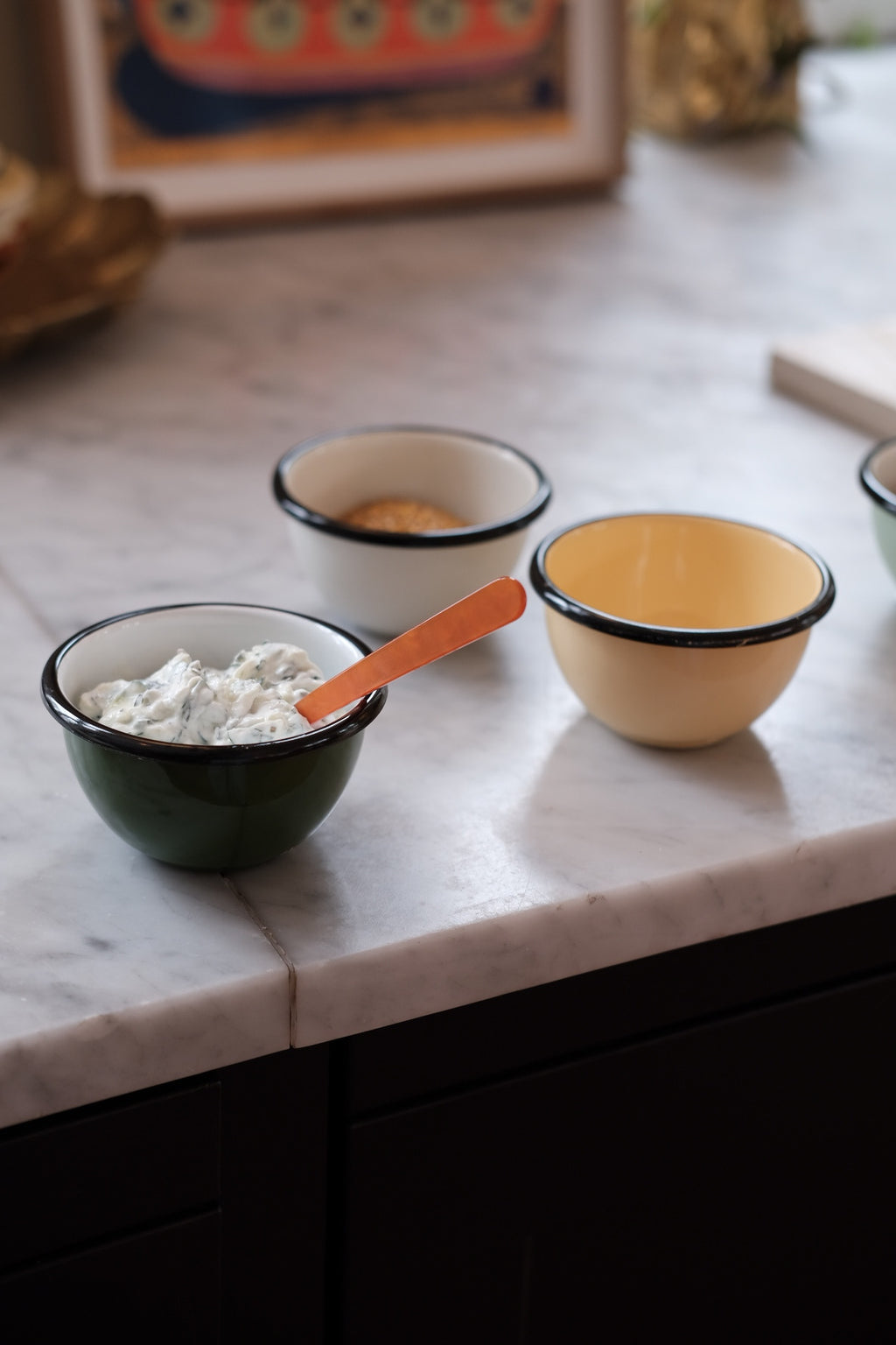 Snackskål • Emalje • Elfenben