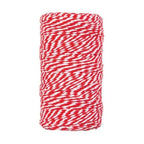 Bakers Twine i bomuld • Rød & hvid • 100 meter
