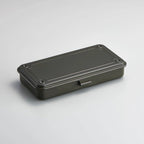 Gray Toyo Steel Co. Ltd storage box, model T192, made of durable material, shown in a clean, organized setting.