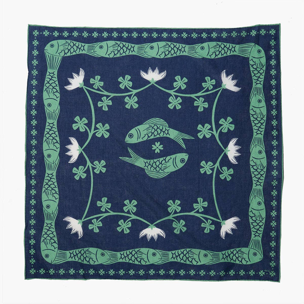Tørklæde • Bandana • Jade fisk