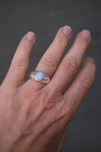 Fingerring • Morning Signet • Sølv & Lyseblå agat