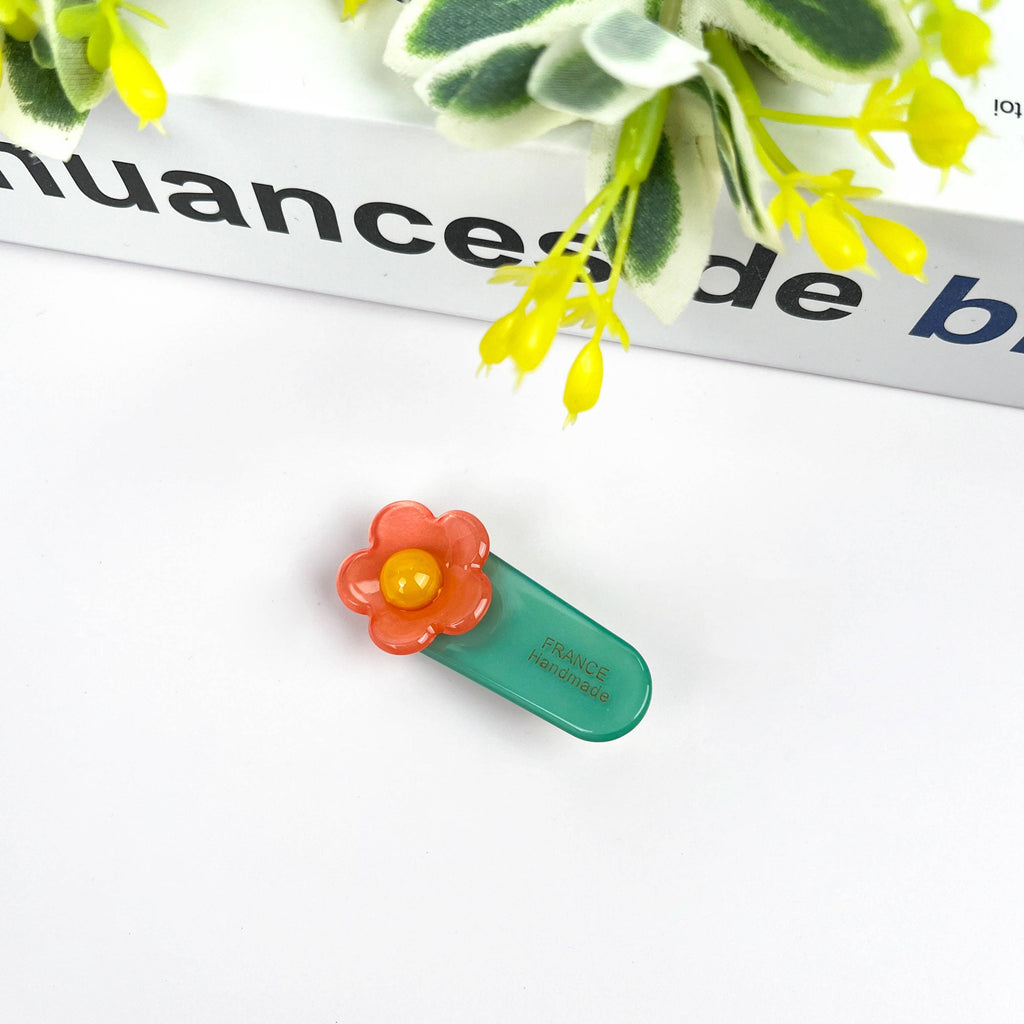 Hårklip • Blomst • spænde • Mint, Lyserød, Gul • DORA