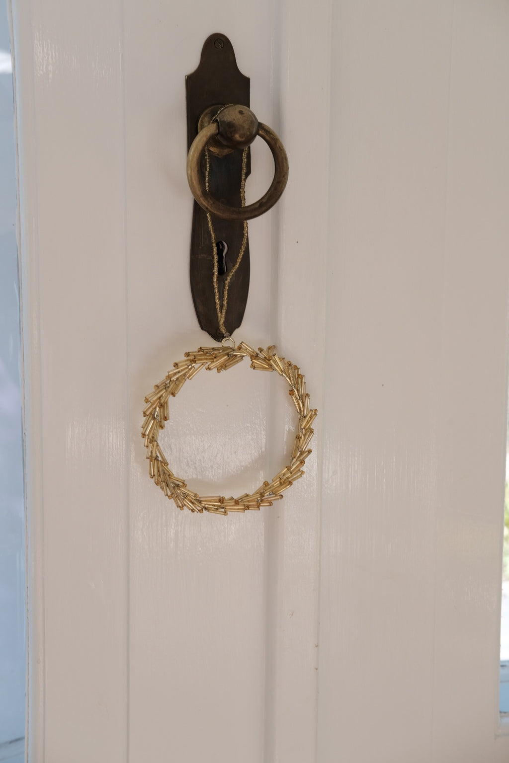 Julepynt • Dekoration • Guld Perle Krans • 12cm