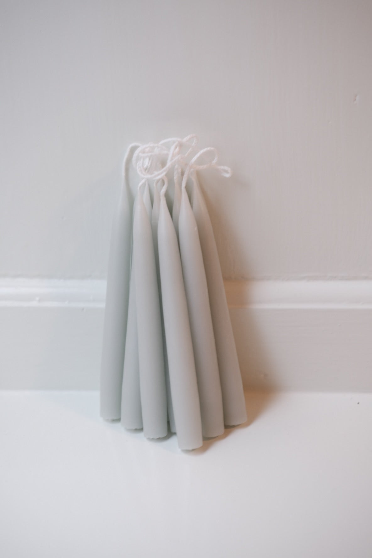 Hand-dipped Christmas tree candles • 12 cm • Dusty green