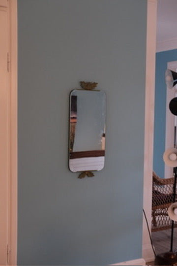 Vintage • Spejl • Aflangt • Blad på ramme • DORA