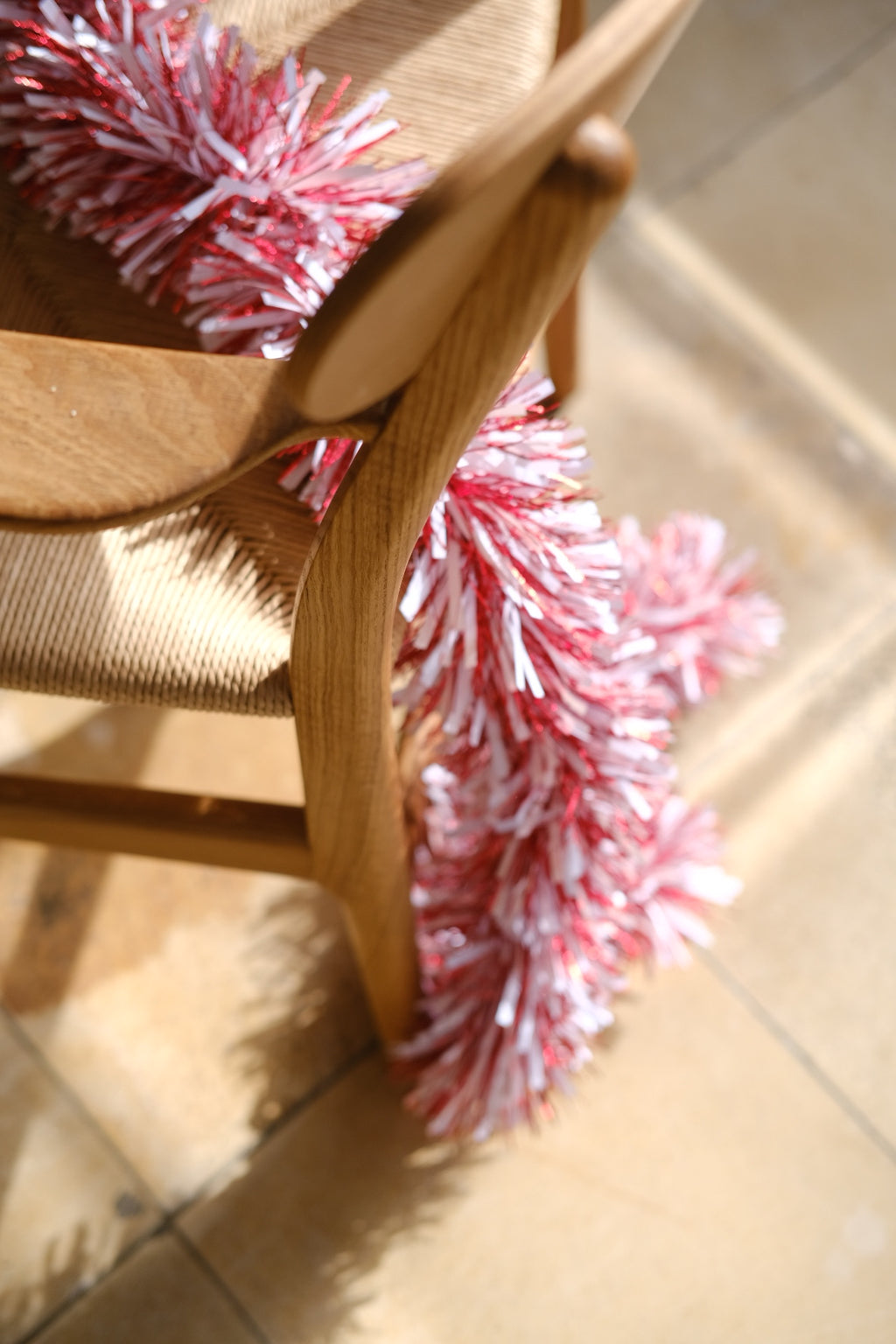 Guirlande • Lametta • 2 meter • Rød & Hvid