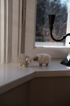 Decorative Easter decoration featuring a wool sheep figurine by Gamcha, with soft white wool and charming details.