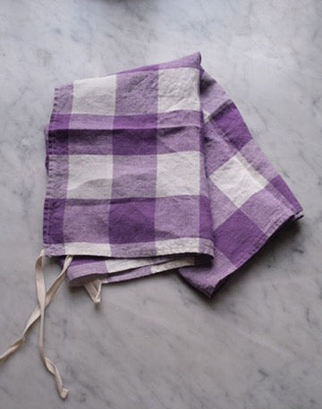 Viskestykke • Hør • Mini Forklæde • Vichy Violet XL • Lilla Tern