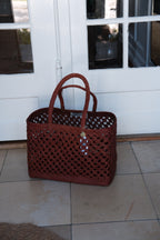 Taske • Palmeblade • Burgundy • Stor