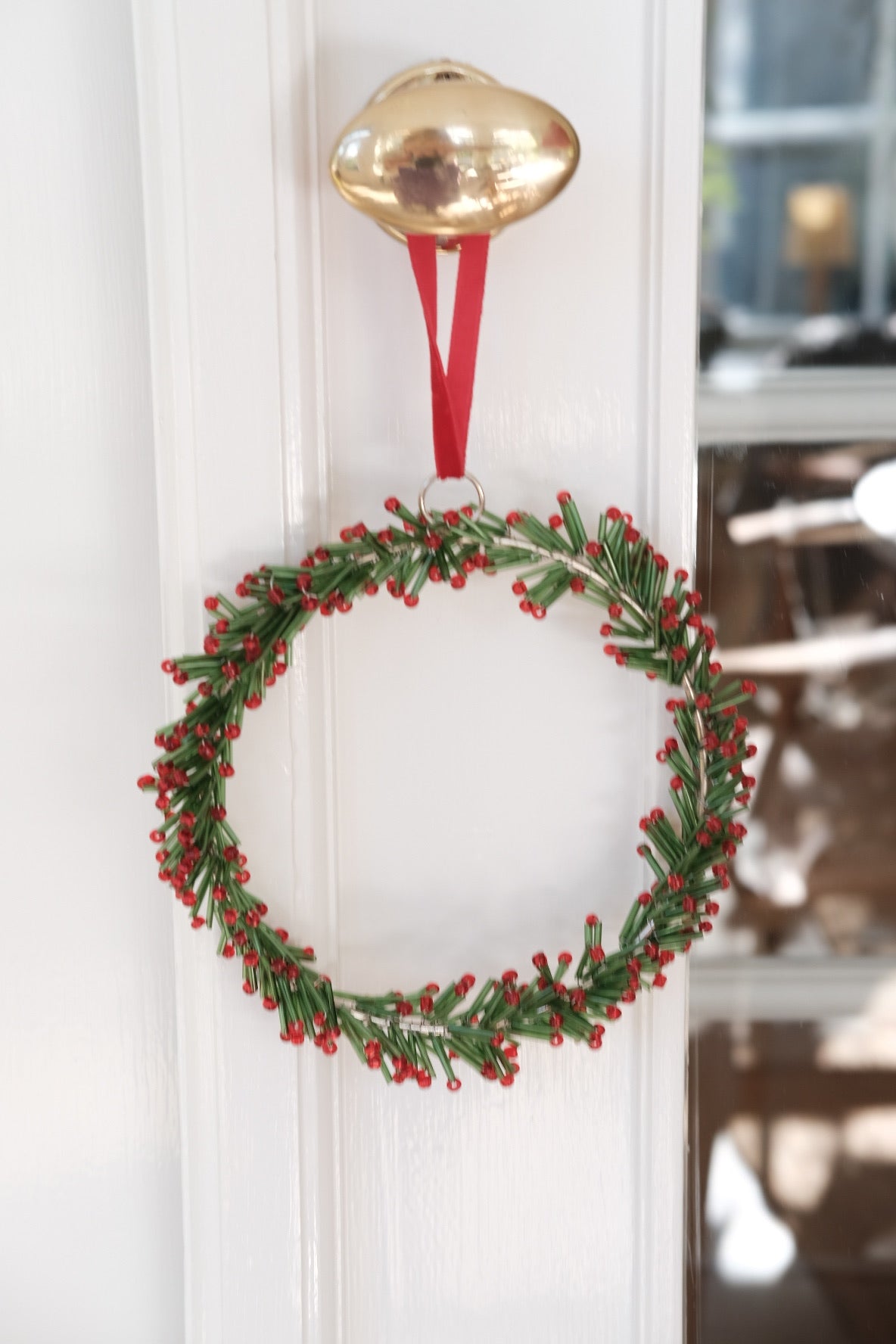 Julepynt • Dekoration • Grøn Perle Krans • 14cm