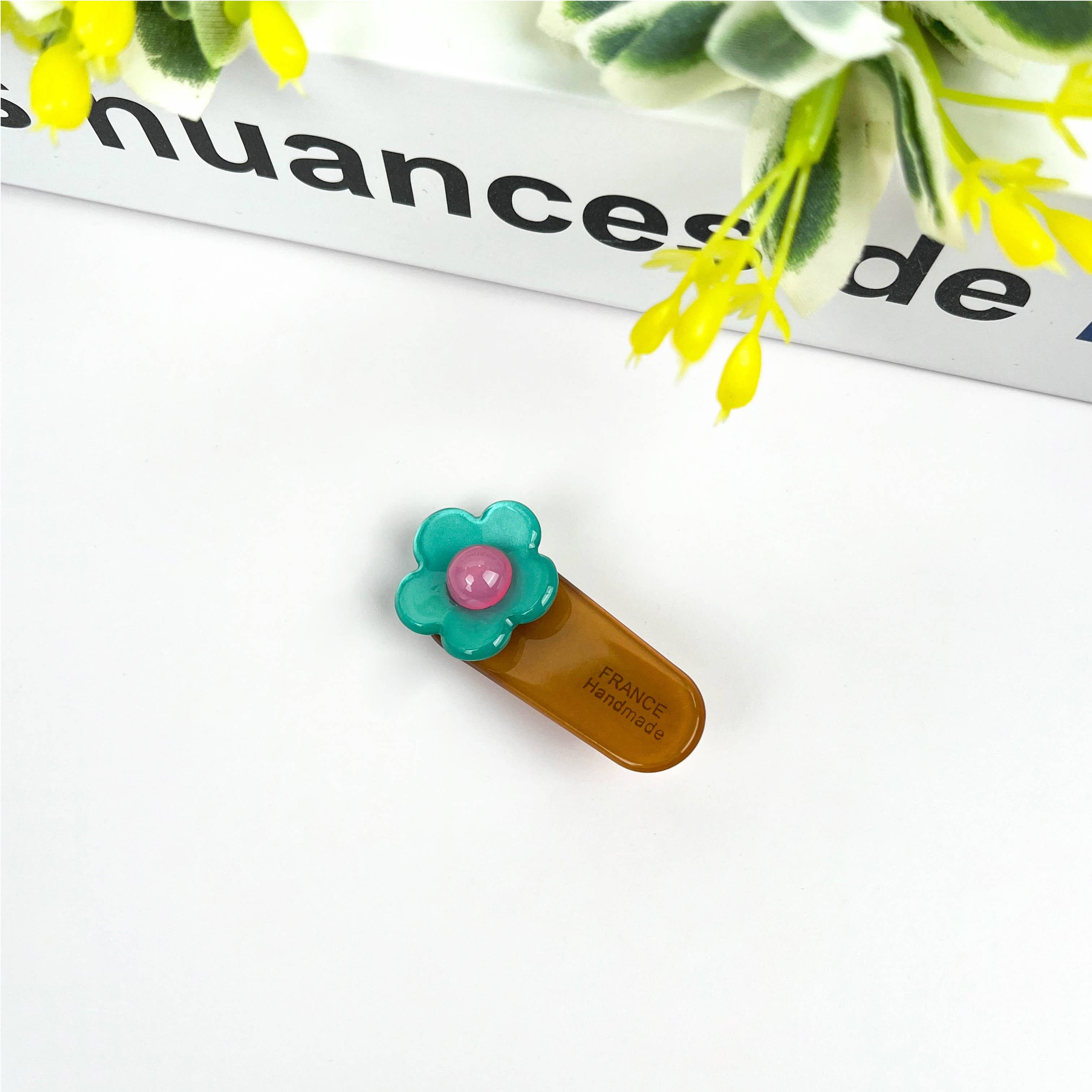 Hårklip • Blomst • spænde • Mint, Lyserød, Gul • DORA