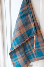 Viskestykke • Hør • Mini Forklæde • Tartan Bleu Paon