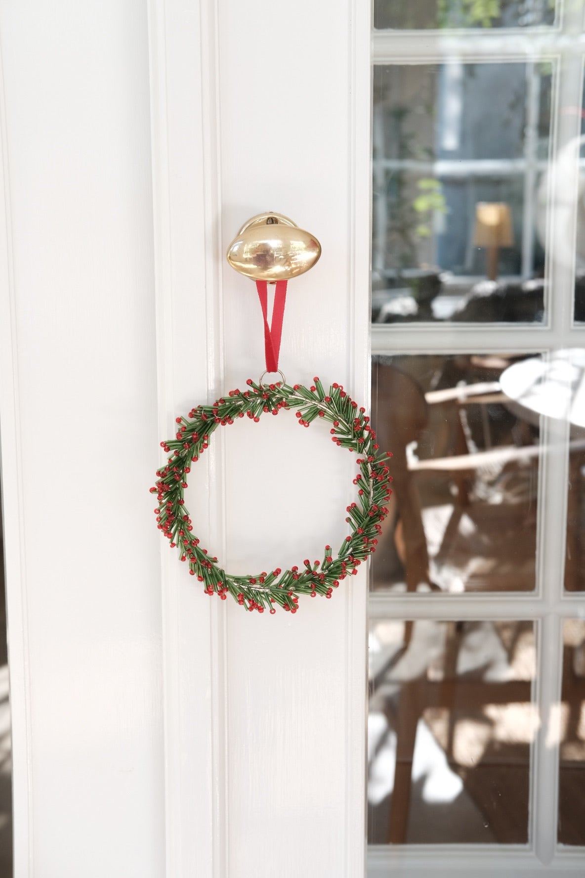 Julepynt • Dekoration • Grøn Perle Krans • 14cm