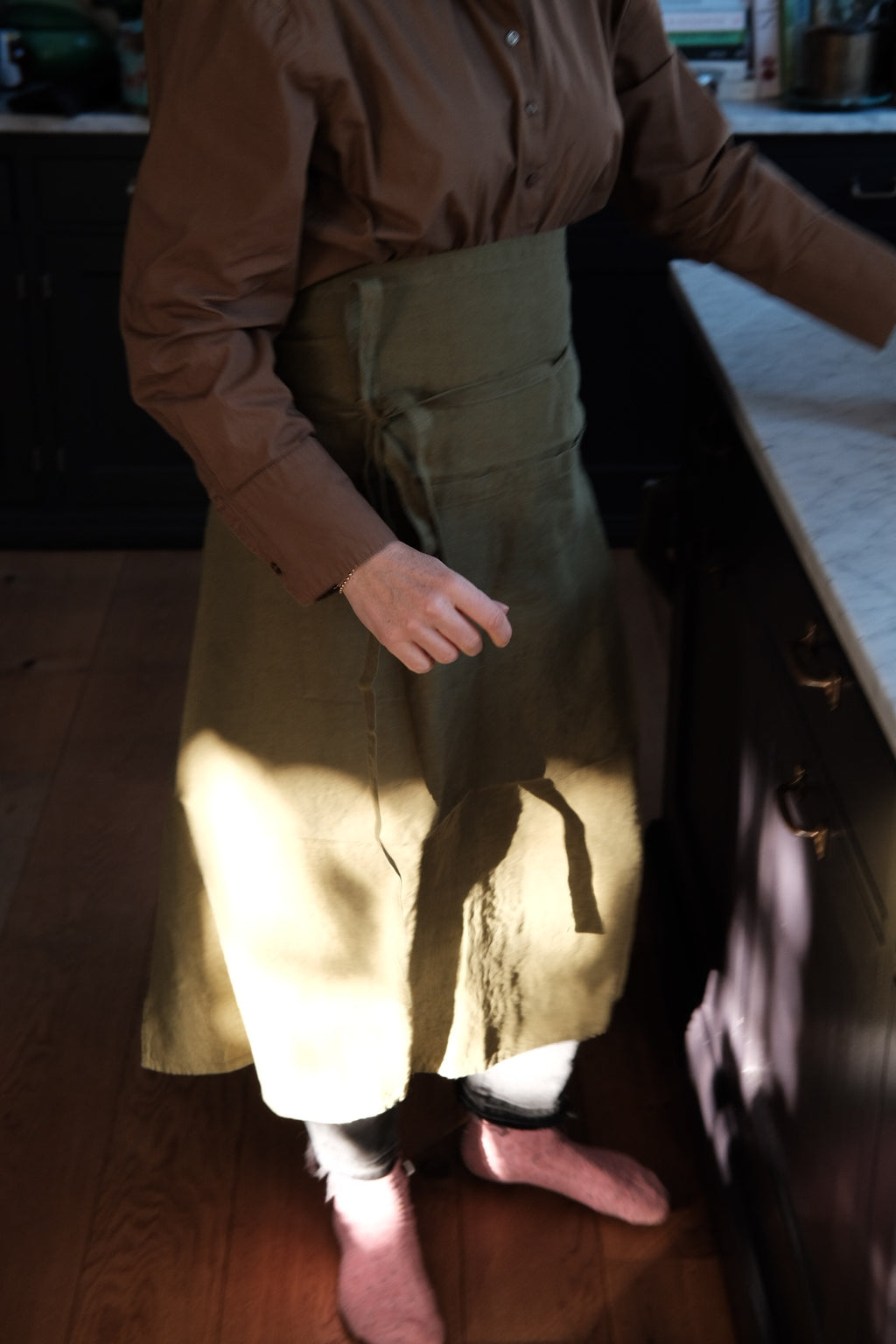 Forklæde • Hør • Bistro • Vert Mousse • Mosgrøn