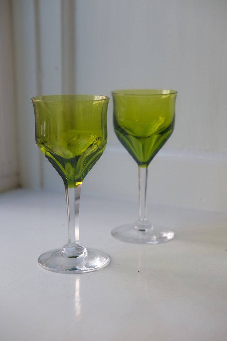 Vintage • Oreste hvidvins glas • Holmegaard • Grøn