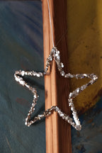 Julepynt • Dekoration • Stjerne • Sølv glimmer