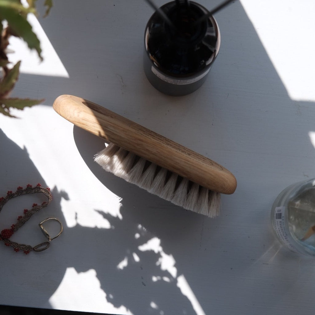 Badebørste • 17 cm • Egetræ & Hestehår