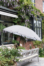 Parasol • Stribet • Ø180 • Sort og Hvid