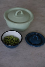 Snackskål med Låg • Emalje • Petroleum