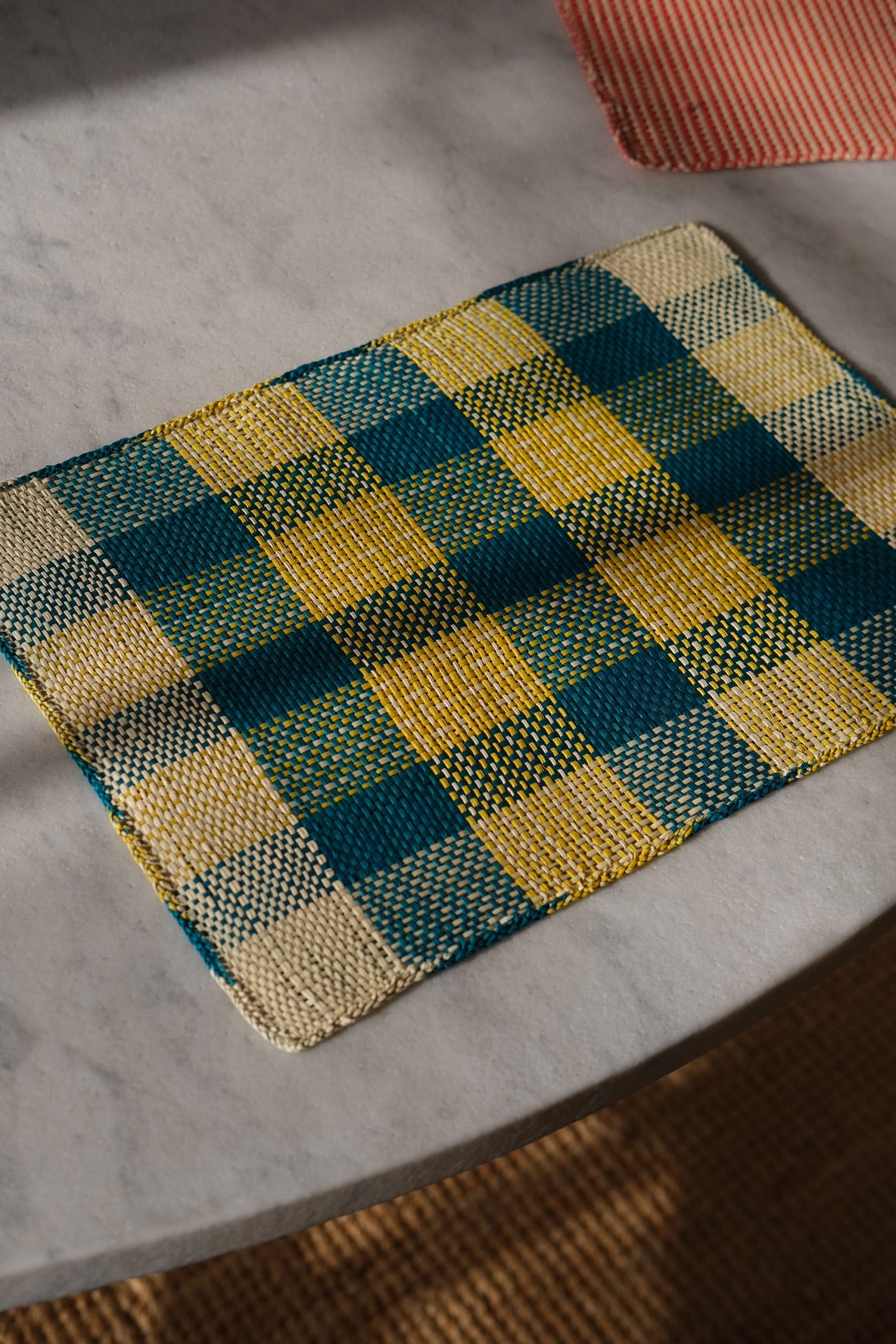 Dækkeserviet • Palmeblade • Iraca • Gul & Blå Tern • DORA