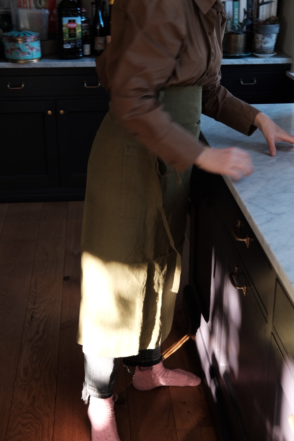 Forklæde • Hør • Bistro • Vert Mousse • Mosgrøn