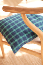 Pudevår • Hør • 30x40 cm • Carreaux Vert Marine