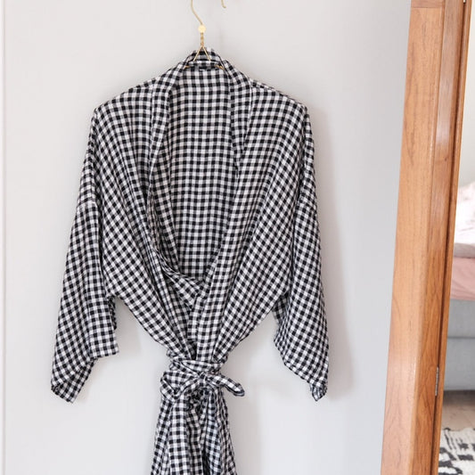 Kimono • XL • Black and White Check