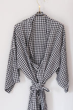 Kimono • XL • Nouveau Vichy Noir • Sort Hvide Tern